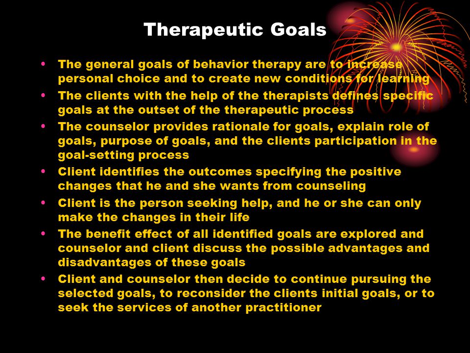 Therapeutic goals 2024 of behavior therapy